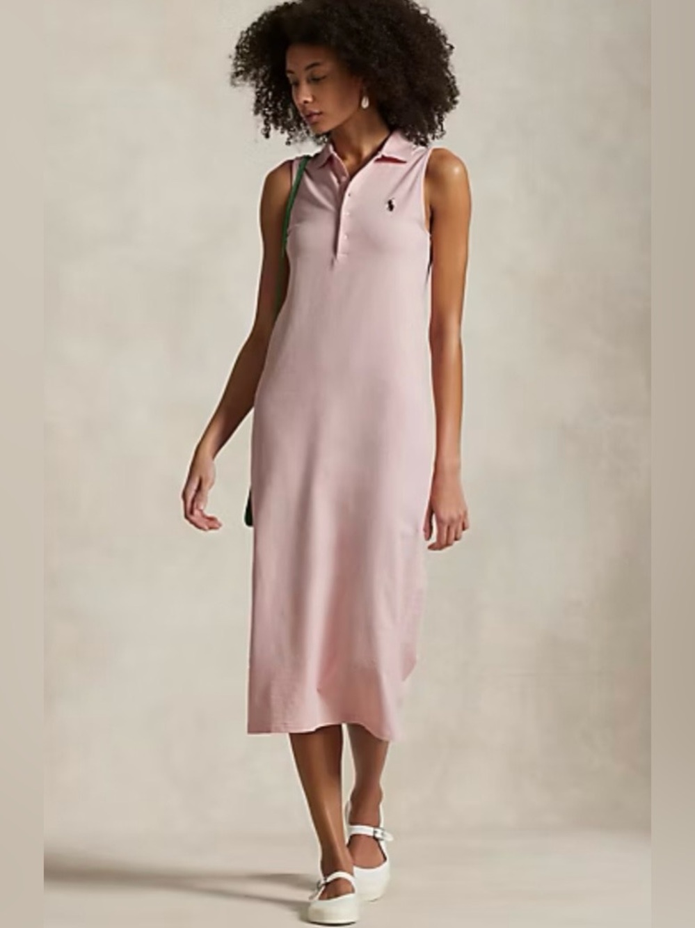 Polo Ralph Lauren Stretch-Cotton Sleeveless Polo Dress Pink